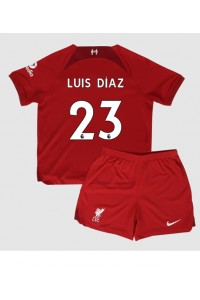 Liverpool Luis Diaz #23 Babytruitje Thuis tenue Kind 2022-23 Korte Mouw (+ Korte broeken)